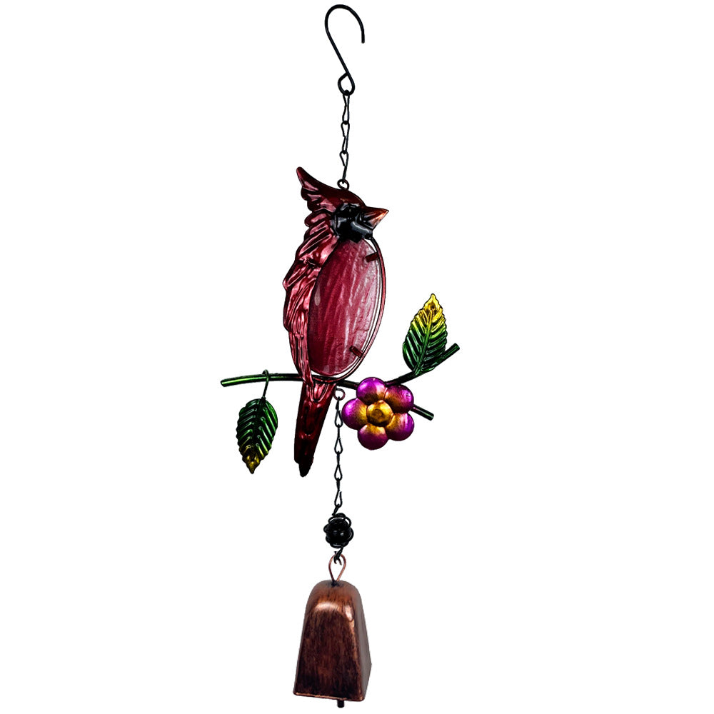 Wholesale Bird wrought iron glass painted wind chimes