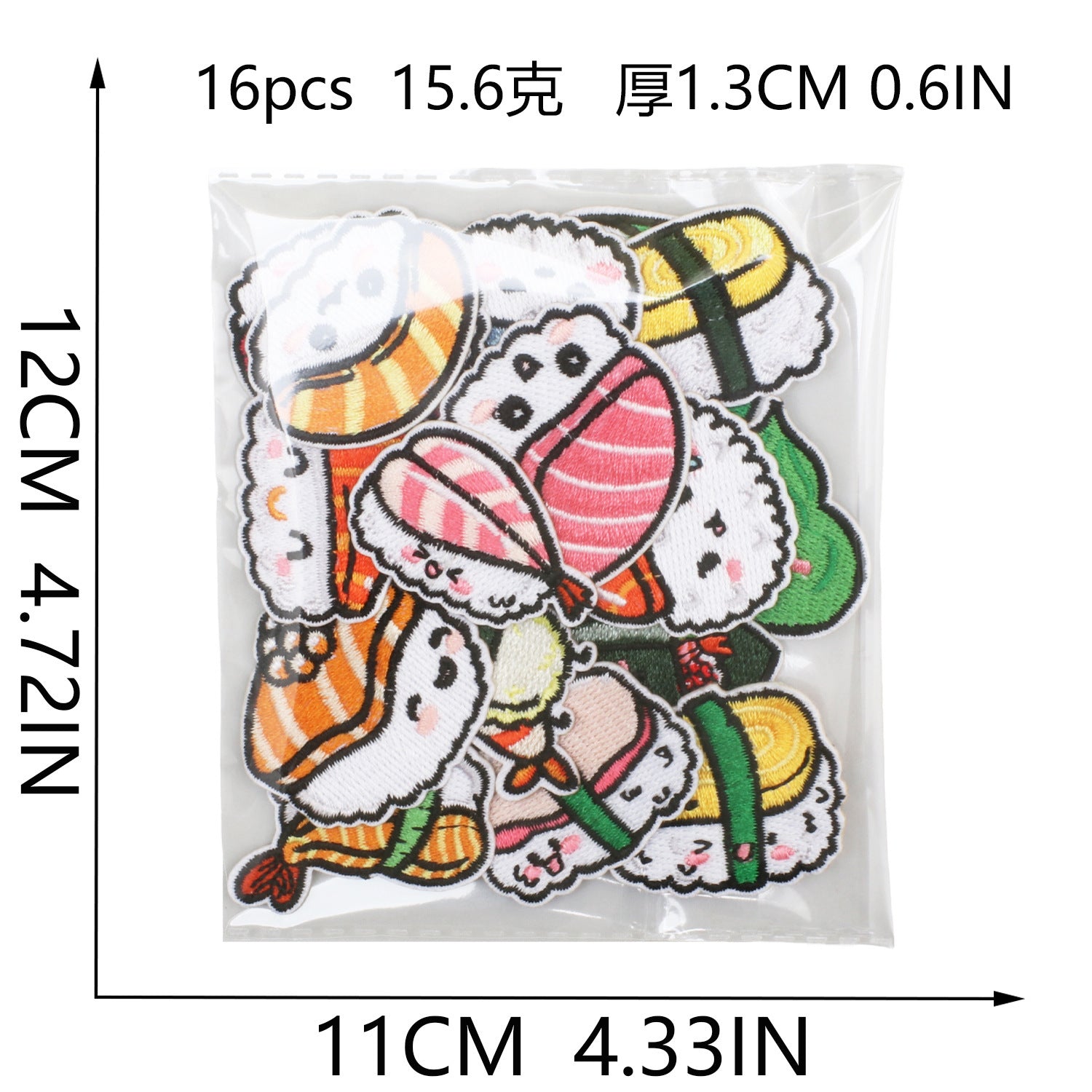 Wholesale Cartoon Salmon Sushi Embroidered Patch For Clothing DIY Decorative Accent