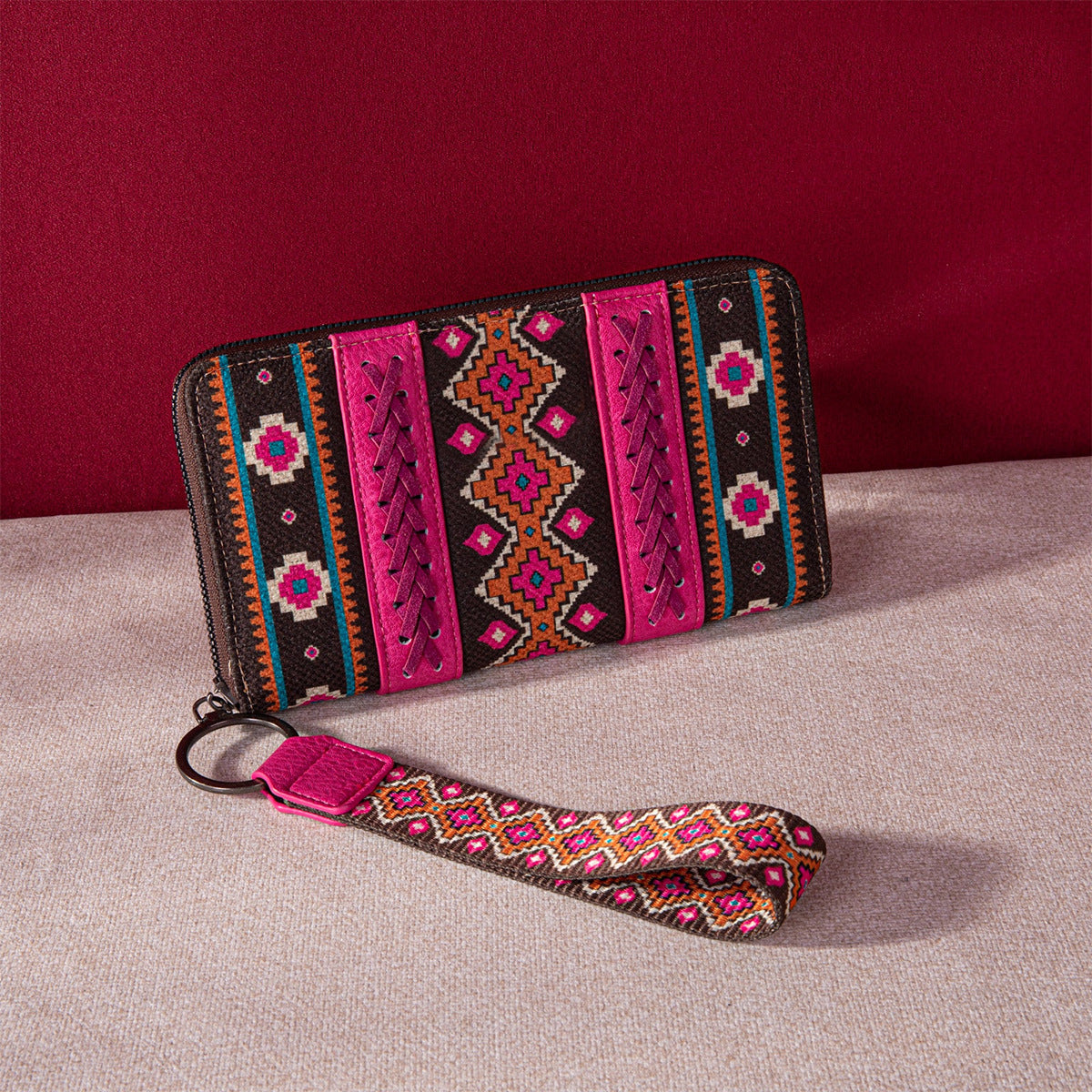 Wholesale Aztec Retro Cotton Linen Bohemian Style Women's Hand Wallet Card Holder