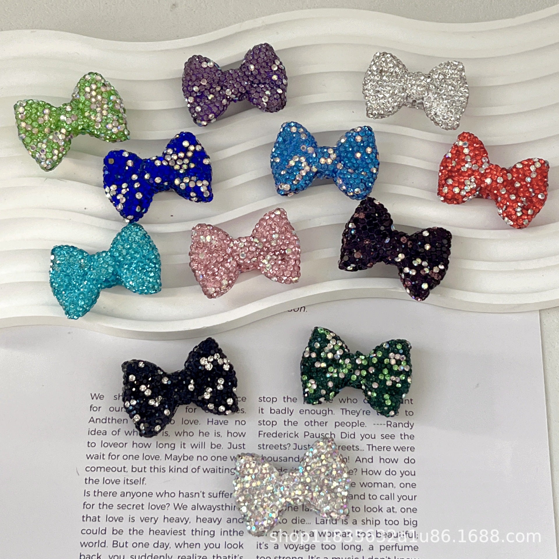 Wholesale 10pcs colored bow-tie shaped crystal beads
