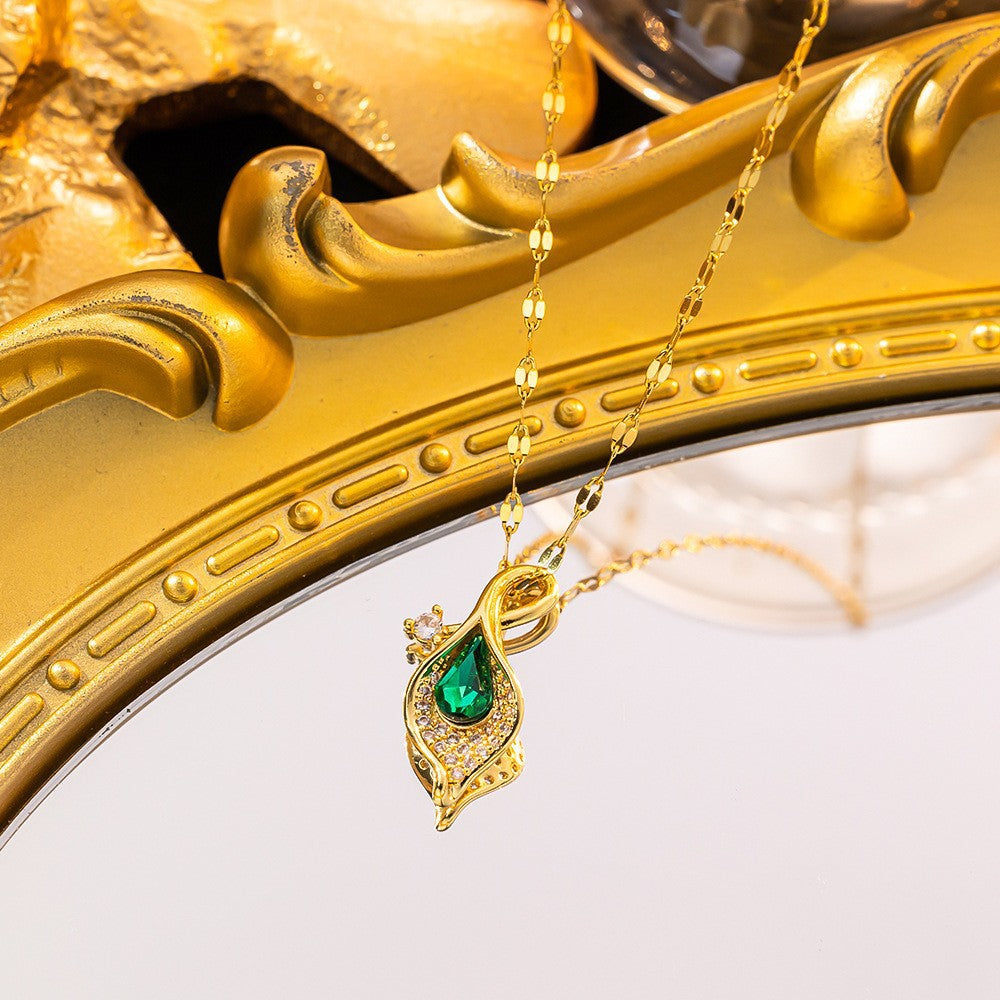 Wholesale Simple and Color Preserving Titanium Steel Women's Versatile Niche High End Exquisite Light Luxury Versatile Simple Necklace