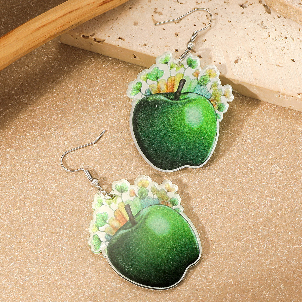 Wholesale St. Patrick's Day Heart Green Lucky Clover Earrings