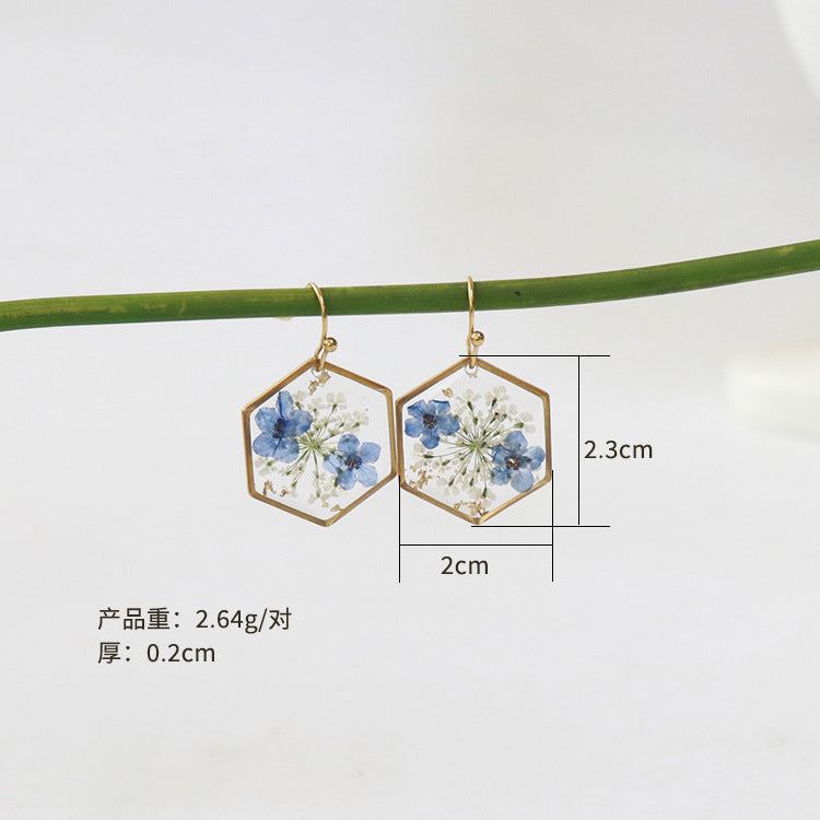Wholesale 6 pcs dried flower earrings