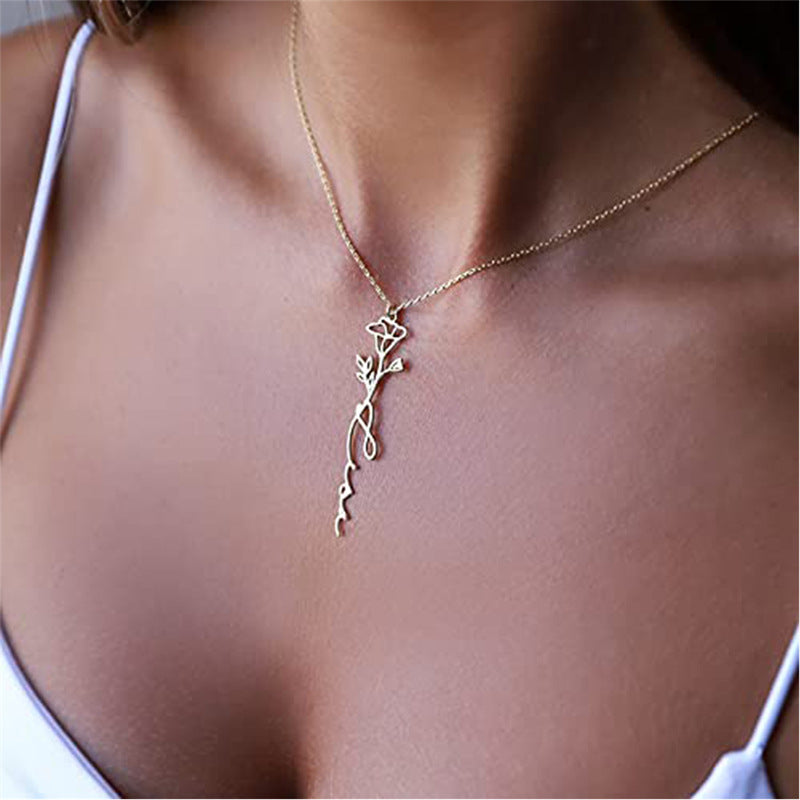 Wholesale Titanium Steel 18K Gold DIY Letter Name Necklace