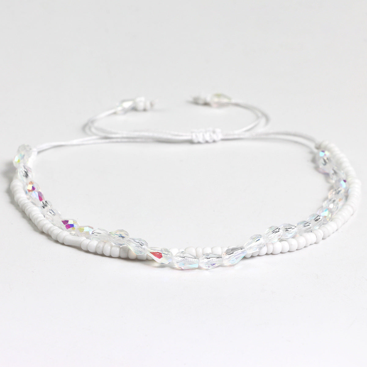 Wholesale Bohemian Style Hand-Woven Double-Layer Xiaomi Bead Crystal Bracelet