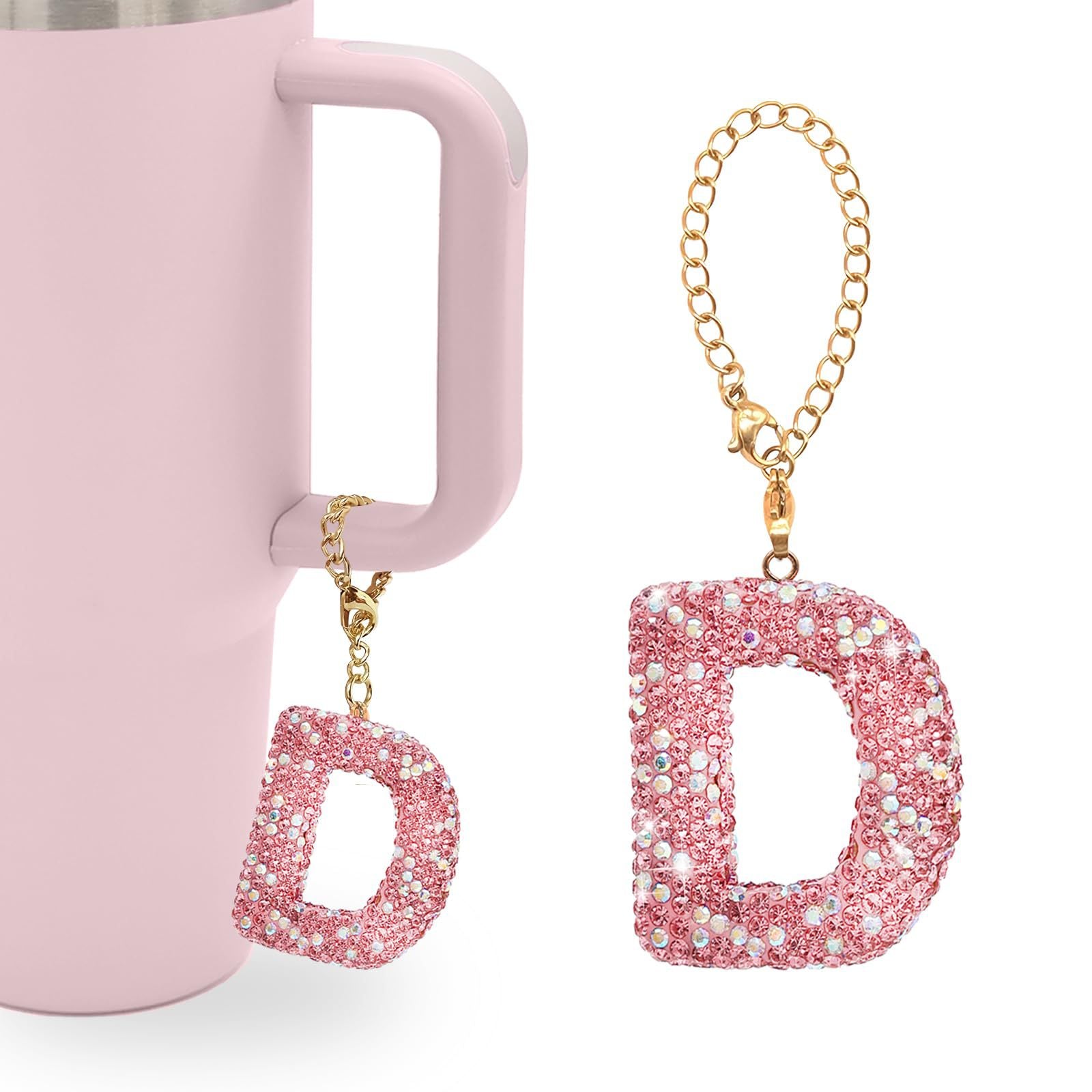 Wholesale Pink Diamond English Letter Water Cup Chain Pendant Cup Accessories