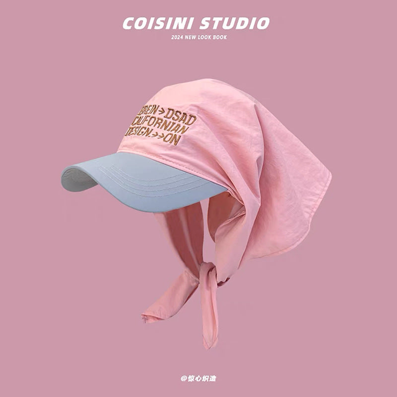 Wholesale Colorblocked Bandana with Letter Embroidered Cap