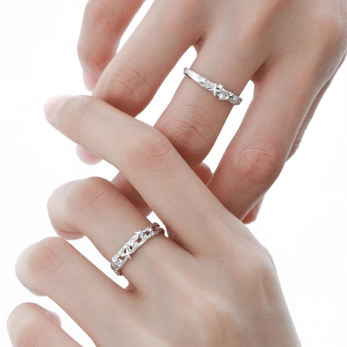 Wholesale Texture like Sparkling Zircon Open Ring