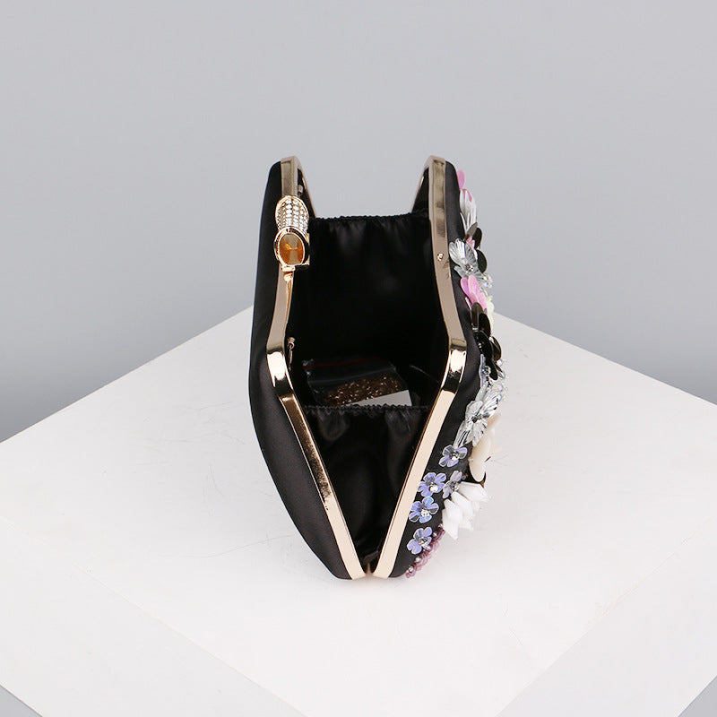 Wholesale Polyester Flower Embroidery Evening Bag