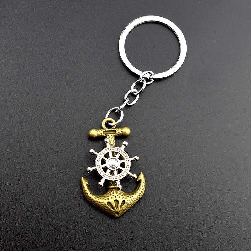 Wholesale personalized retro pirate ship keychain