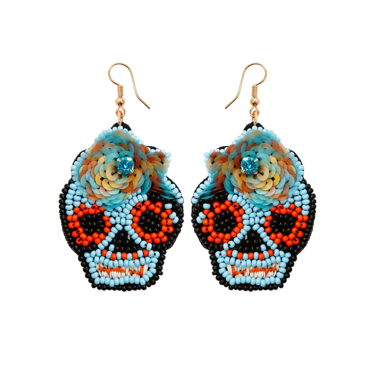 Wholesale Halloween Hat Ghost Creative Rice Bead Pumpkin Bat Exaggerated Earrings