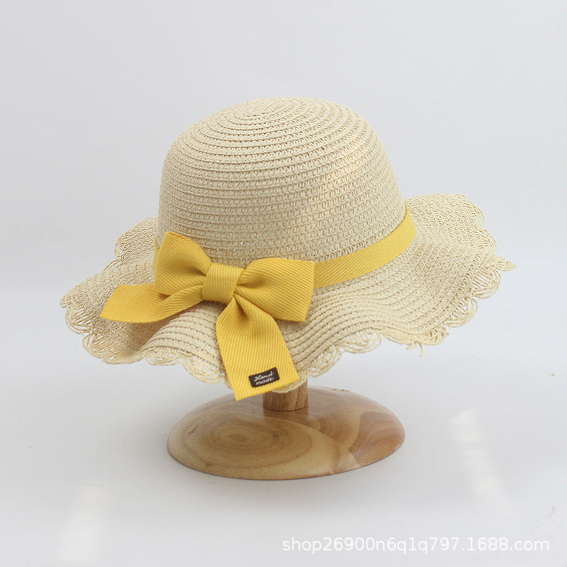 Wholesale Bowknot Sweet and Lovely Paper Grass Kids Hat