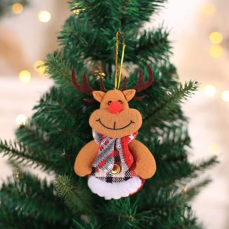 Wholesale Christmas Decoration Pendants Mini Dolls Three-dimensional Fabric Dolls