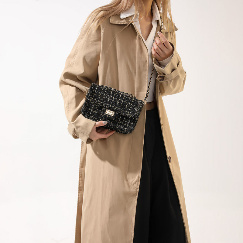Wholesale The New Small Fragrance Weave Temperament Chain Shoulder Bag