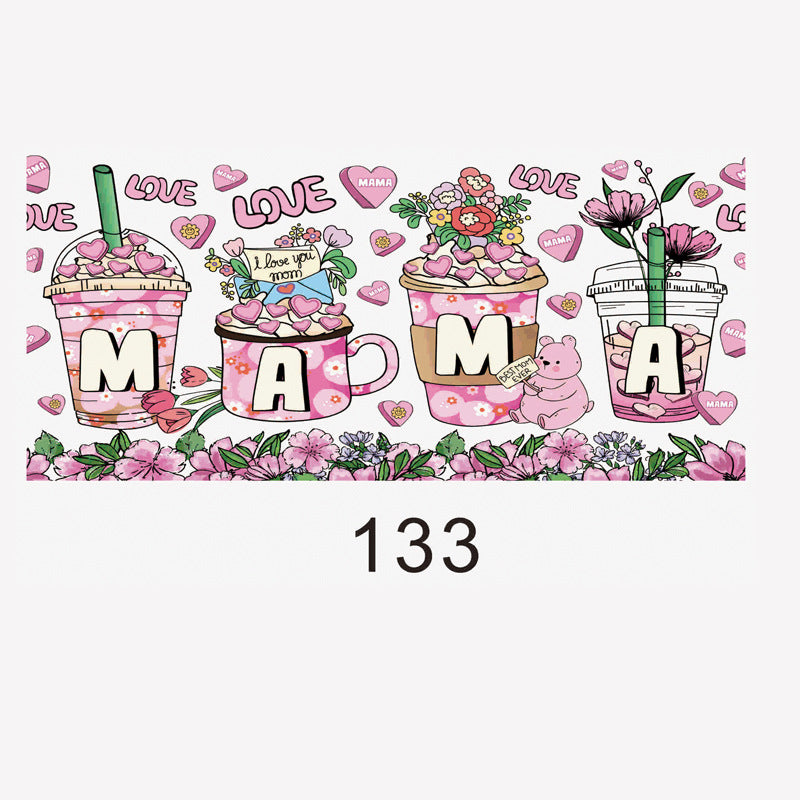 Wholesale 5PCS 16oz Glass Cup Cute Cup Stickers wraps