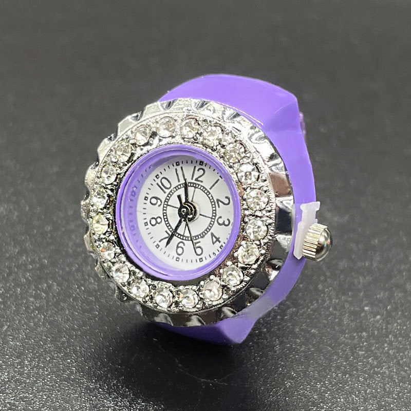 Reloj de anillo de diamantes de acero inoxidable al por mayor