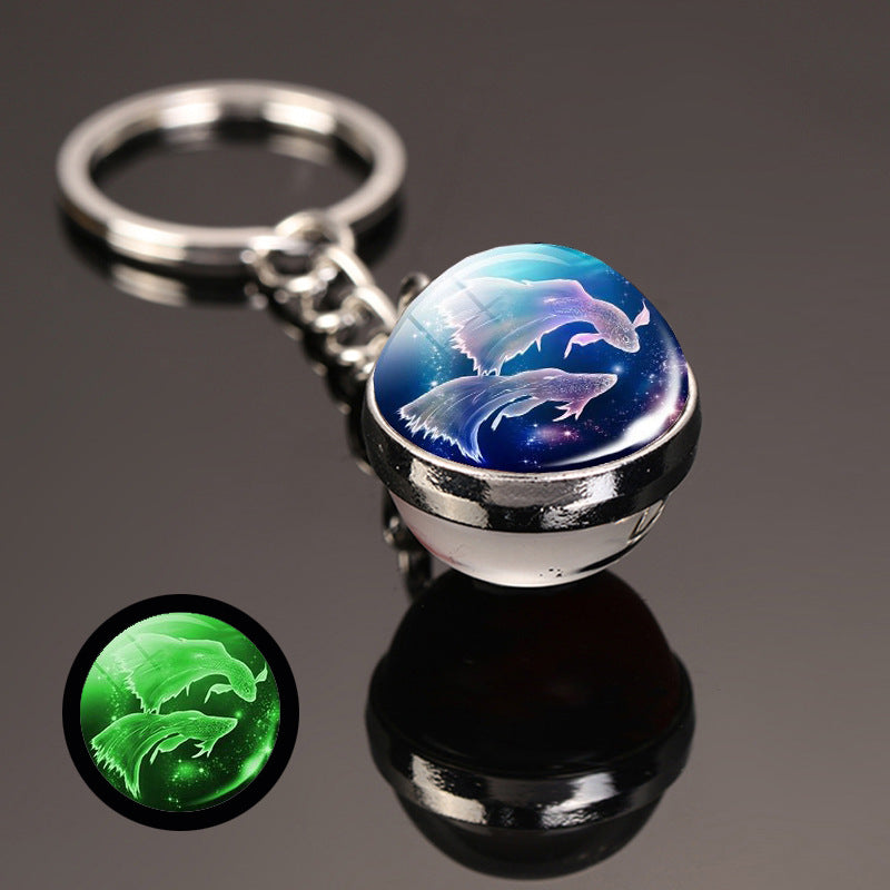 Wholesale Alloy Luminous Zodiac Keychain