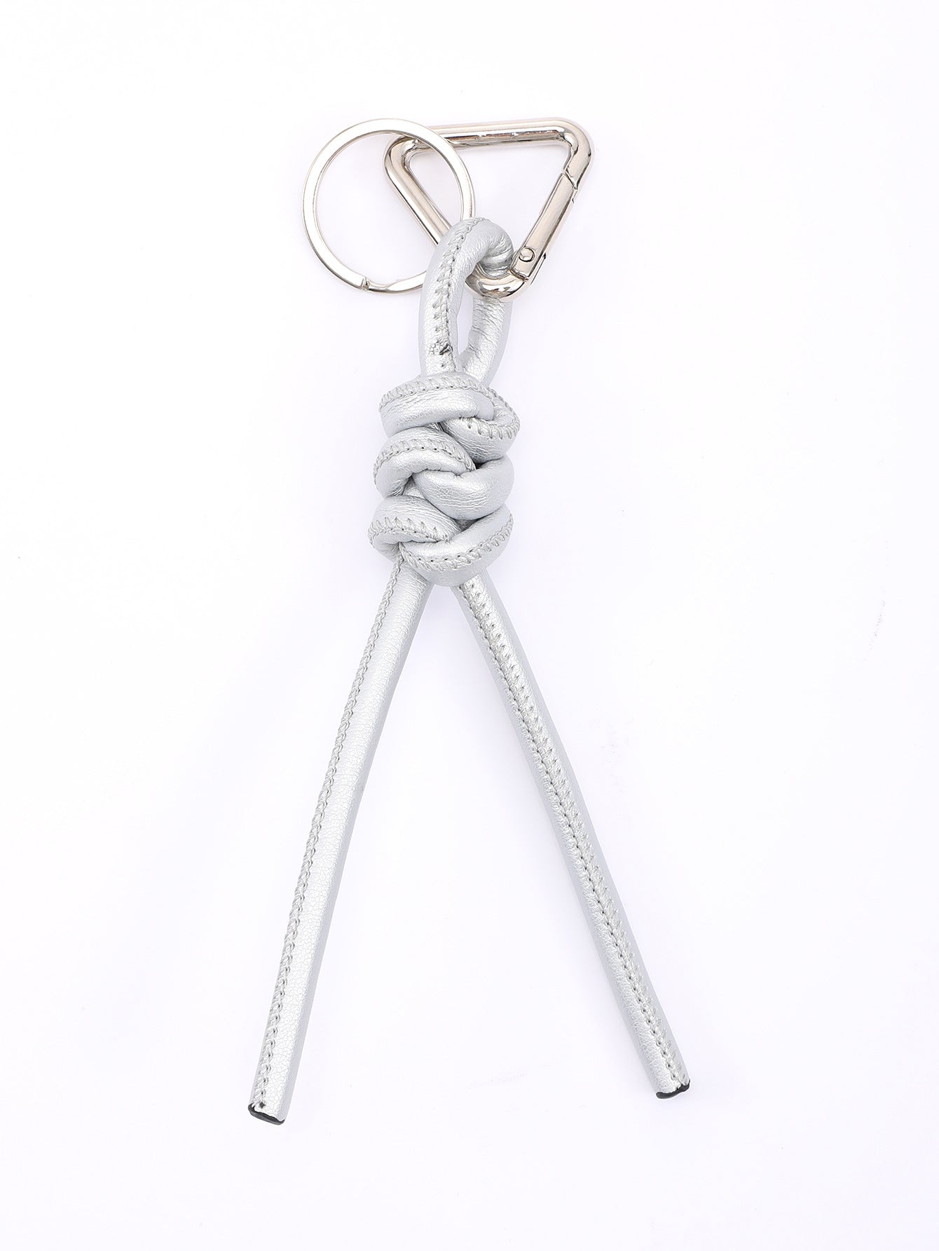 Wholesale Triangle PU Hand Woven Diamond Knot Keychains