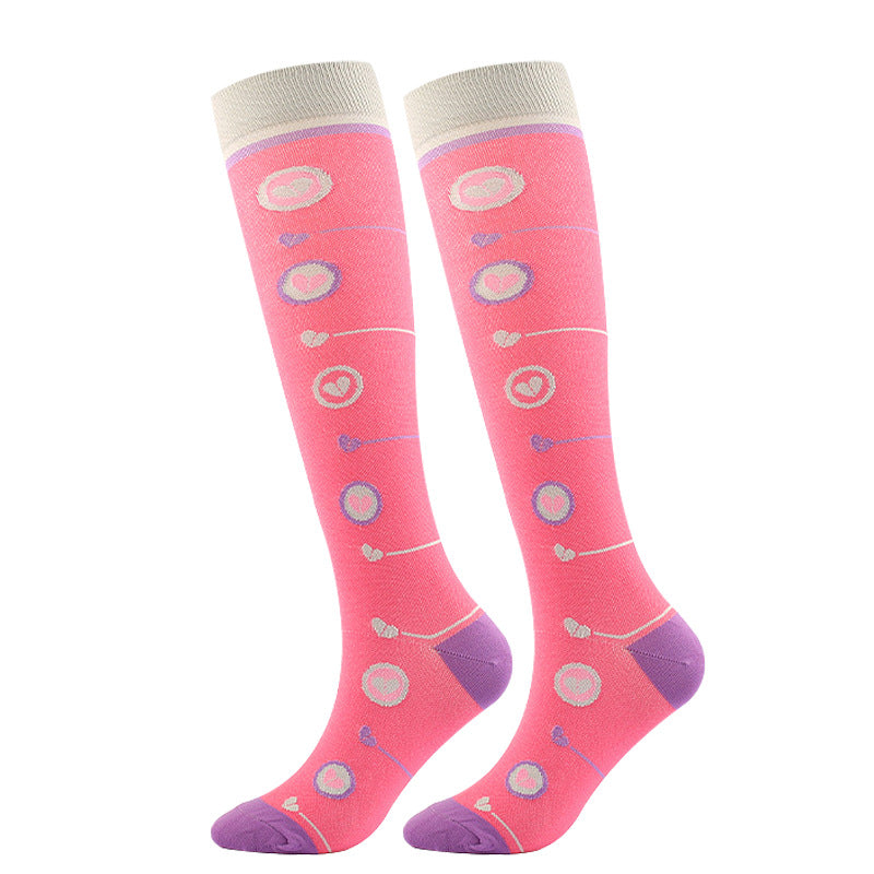 Wholesale 10pcs Valentine's Day Compression Socks Mid-calf Sports Pressure Slimming Beauty Leg Medical Auxiliary Elastic Socks
