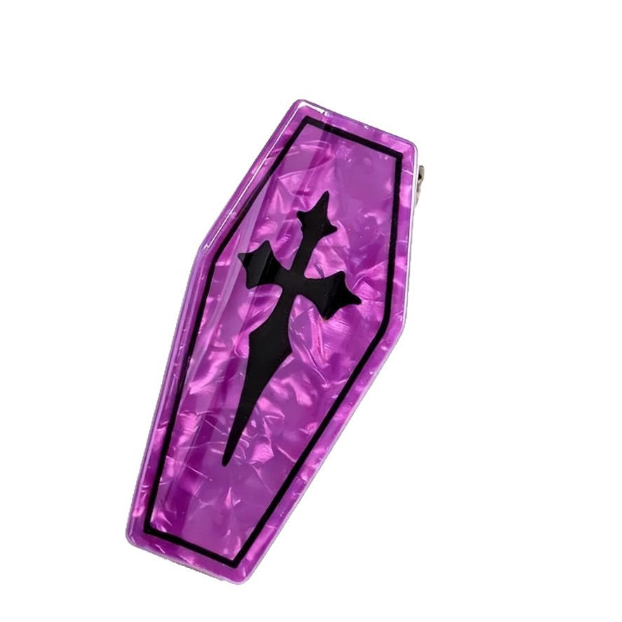 Wholesale  Coffin Claw Hair Clip Gothic Punk PVC Hair Accessory For Everyday Styling