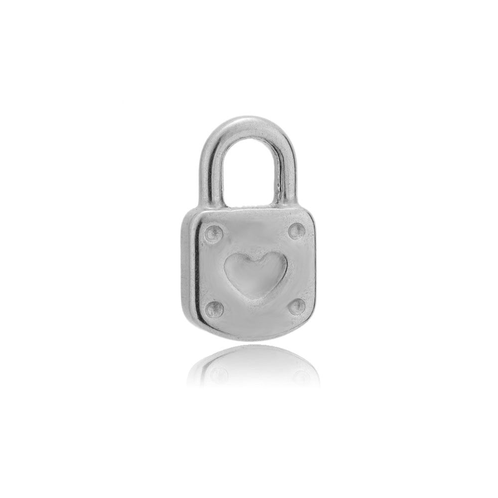 Wholesale 5PCS/PACK Stainless Steel Hollow Heart Key Padlock Small Pendant DIY Jewelry Accessories
