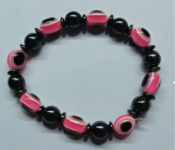 Wholesale Black Magnet Colored Flat Beads Stretch Men's Bracelet