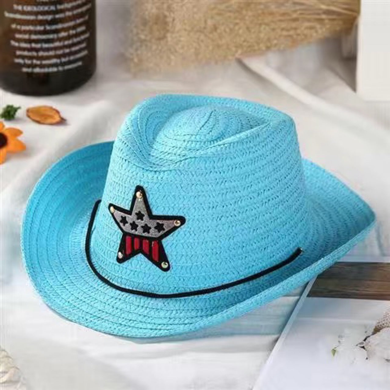 Wholesale of Western Cowboy Children's Sunshade Tencel Straw Hat