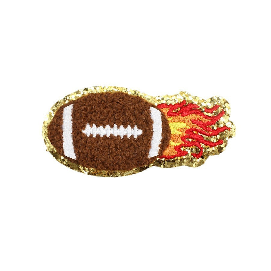 Wholesale Trendy Embroidered Iron On Patch With Sport And Letter Motif For Clothing DIY Towel Decorative Applique Gift Resale Accessory