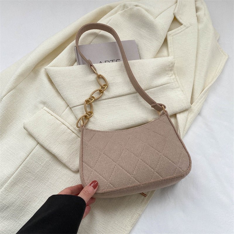 Wholesale Chain Shoulder Handbag Felt Underarm Bag