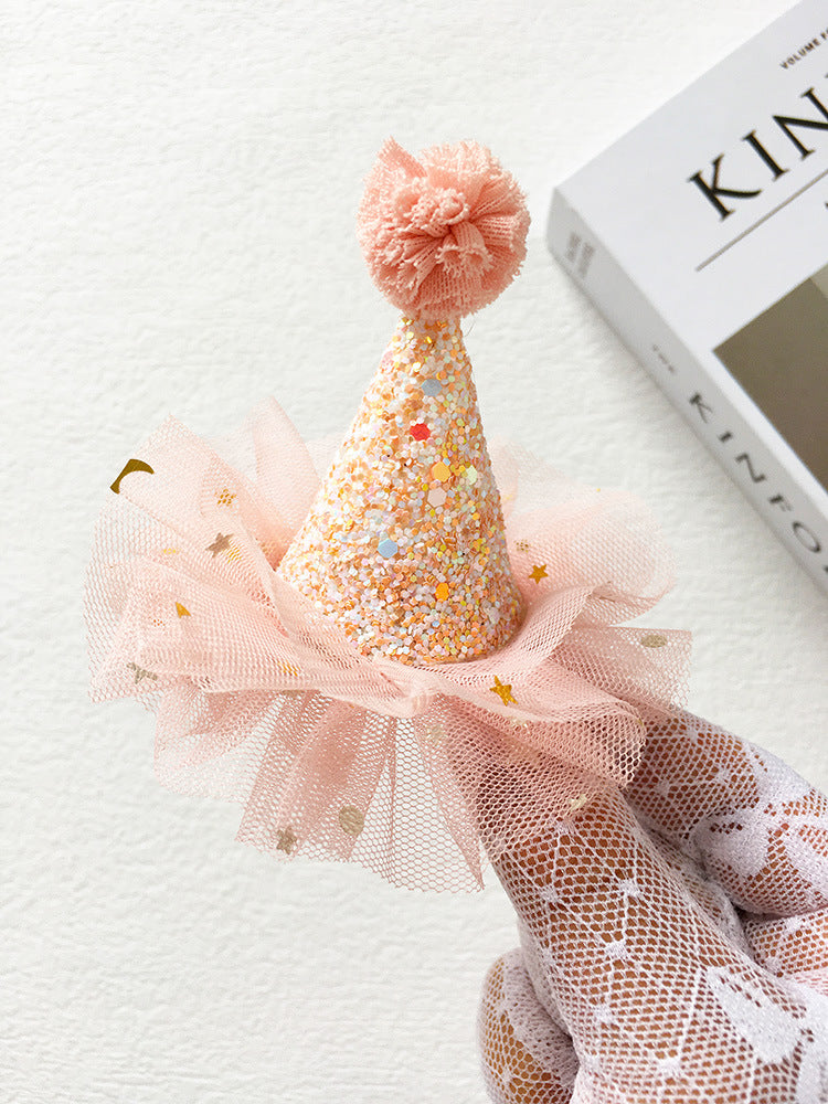 Wholesale Cute 3D Hat Hairpin Star Mesh Headdress