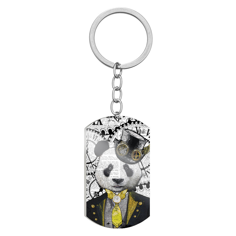 Wholesale Steampunk Retro Mechanical Gear Animal Stainless Steel Keychain