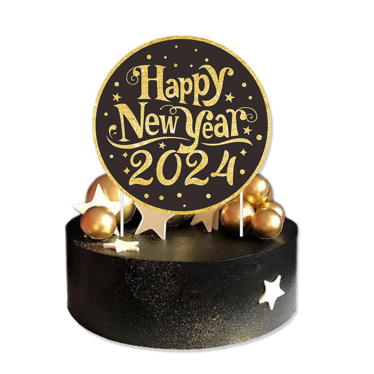 Wholesale 2024 New Year's Day Party Paper Cake Decoration Plugins