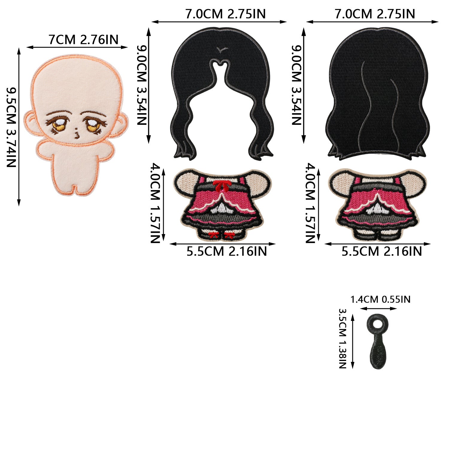 Wholesale Fashion Embroidered Iron On Patches Cozy Woven Doll Design For Jeans Canvas Bag DIY Craft Supply Bag Charm OLY Exclusive