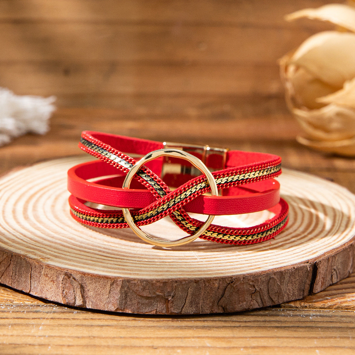 Wholesale Bohemian Magnetic Buckle  Layered Bracelet Set