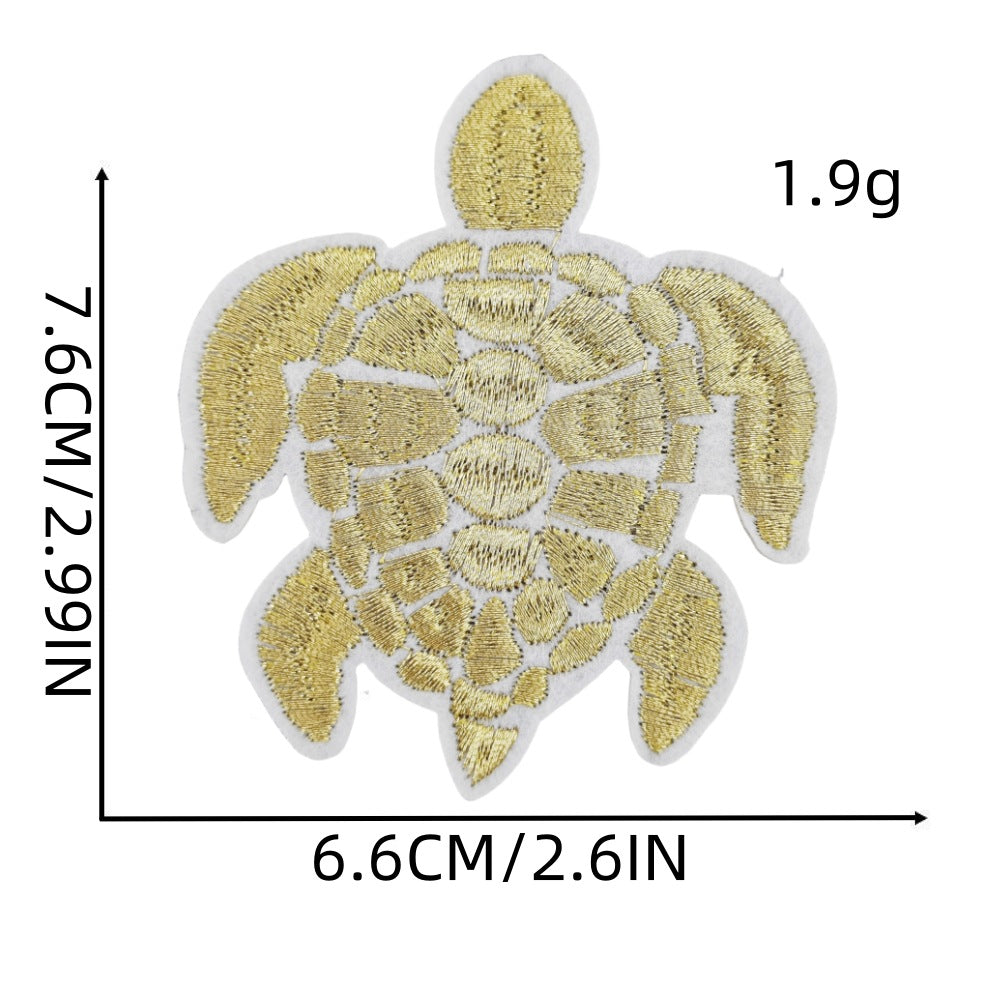 Wholesale Polyester Thread Embroidered Turtle Patch Colorful Cute Applique For Clothing Craft Supply