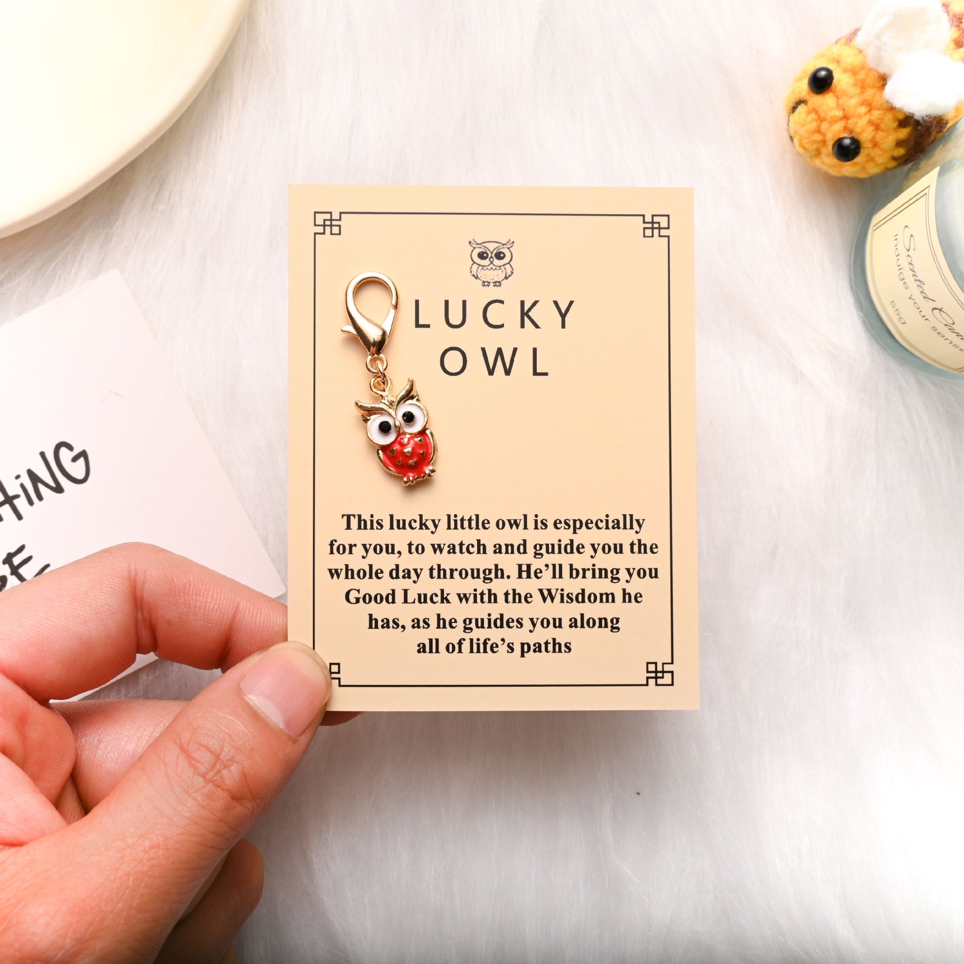 Wholesale  Colorfulful Lucky Owl Zinc Alloy Keychain