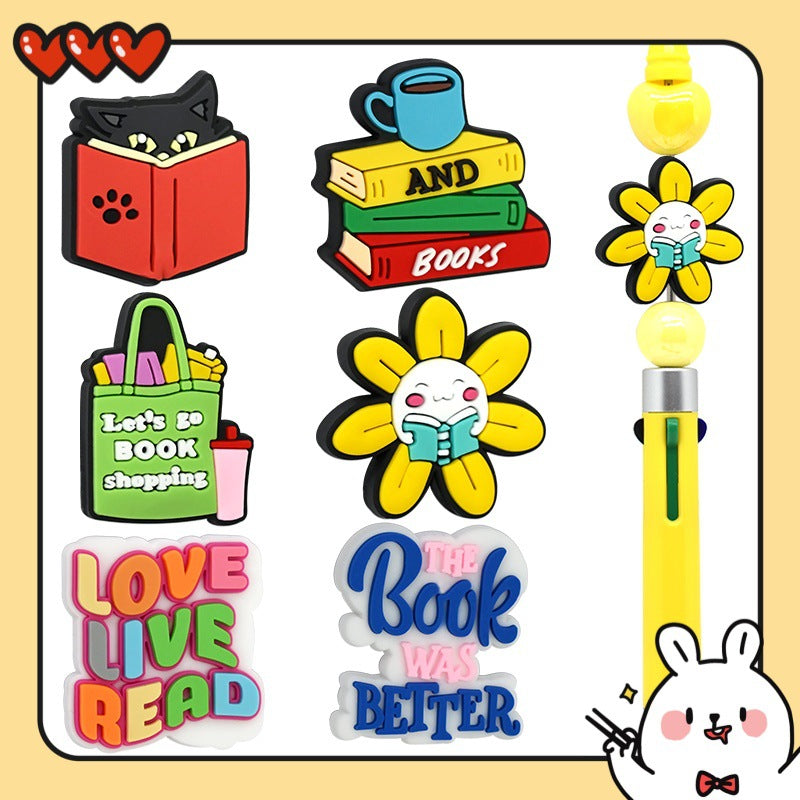 Wholesale Random 100pcs Student School Bookworm  Beads