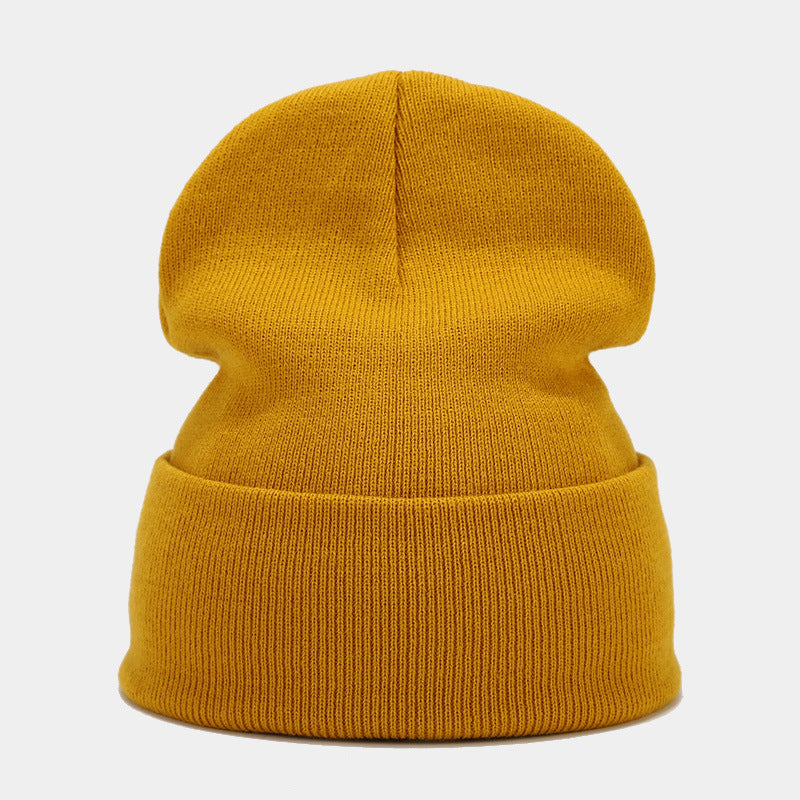 Wholesale Solid Color Autumn and Winter Light Board Pile Hat Warm Knitted Hat