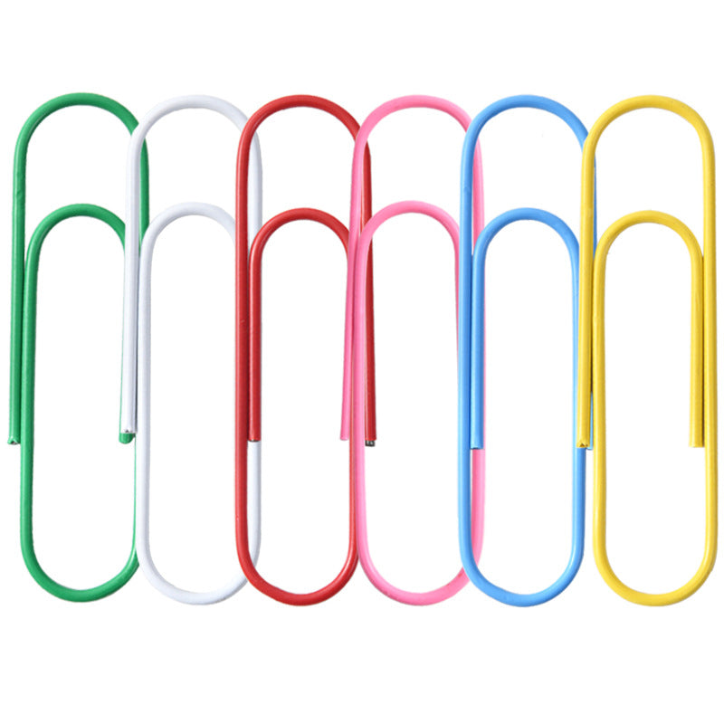 Wholesale Color paper clip 100mm large paper clip plastic-coated paper clip metal 10cm extra large paper clip