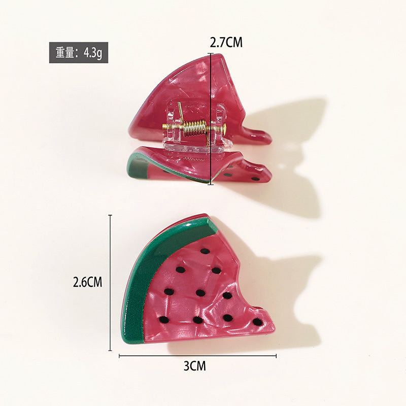 Wholesale PVC Korean Style Fruit Hair Clips Cute Lemon Strawberry Claw Clip For Everyday Styling Gift
