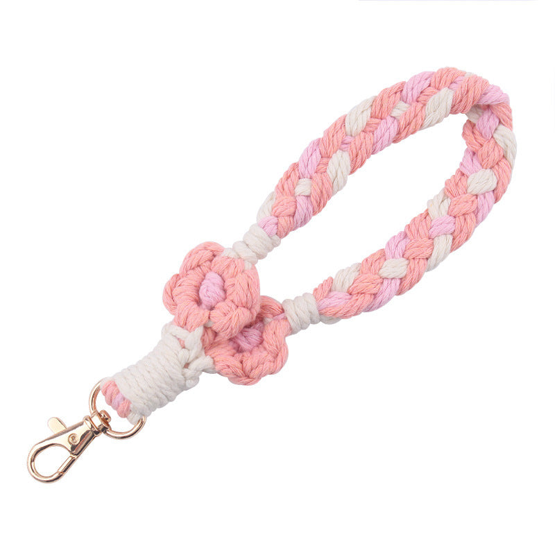 Wholesale Creative DIY Cotton Cotton Manual Weaving Flower Sneeper Keychain