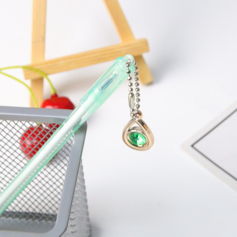 Wholesale Plastic Water Drop Gemstone Pendant Ballpoint Pen