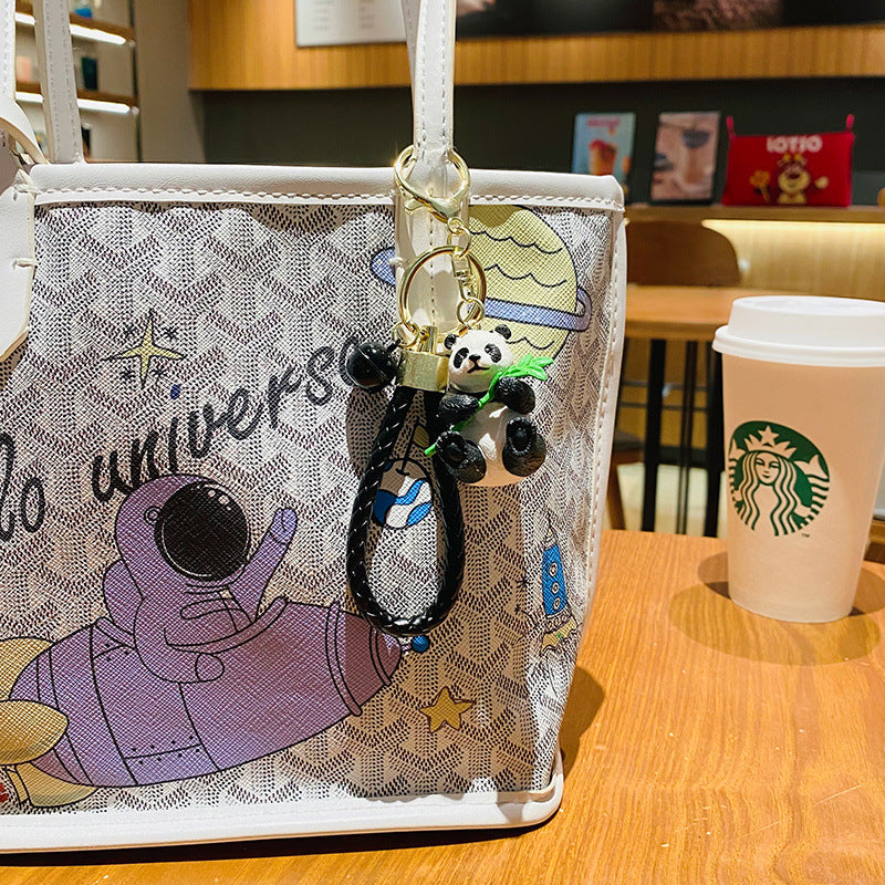 Wholesale Silicone Panda Doll Car Keychains