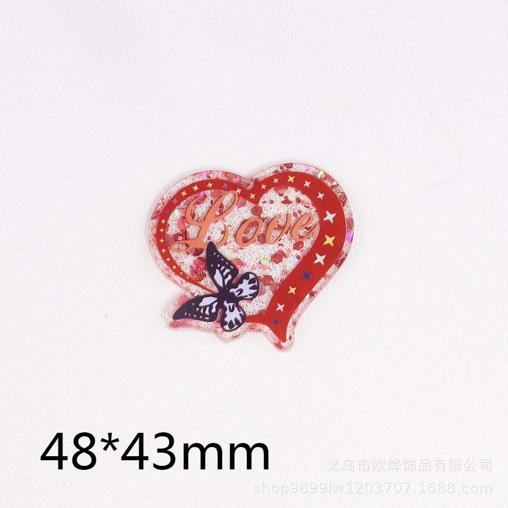 Wholesale 10PCS Valentine's Day Series Peach Heart Bag Pin DIY Patch Jewelry Acrylic