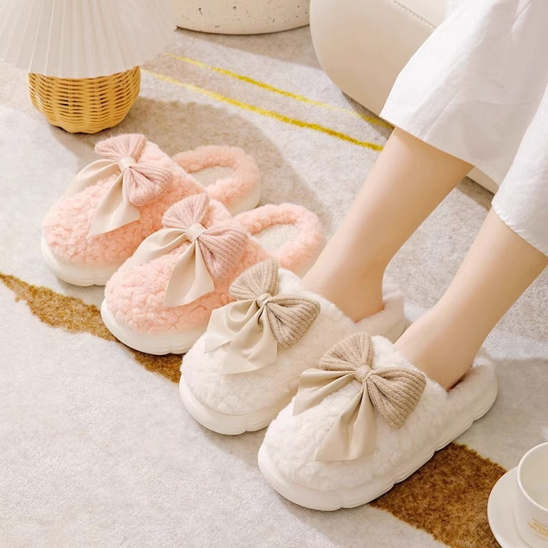 Wholesale Winter Bag Heel Indoor Home Warm Plush Cotton Shoes Ladies Slippers
