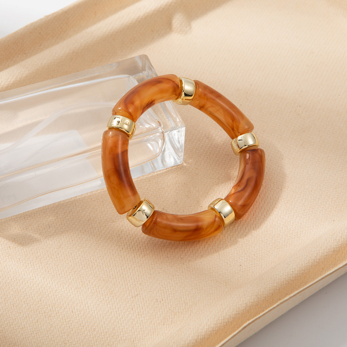 Wholesale Acrylic Elbow Bracelet Curved Bamboo Tube Multi-Color