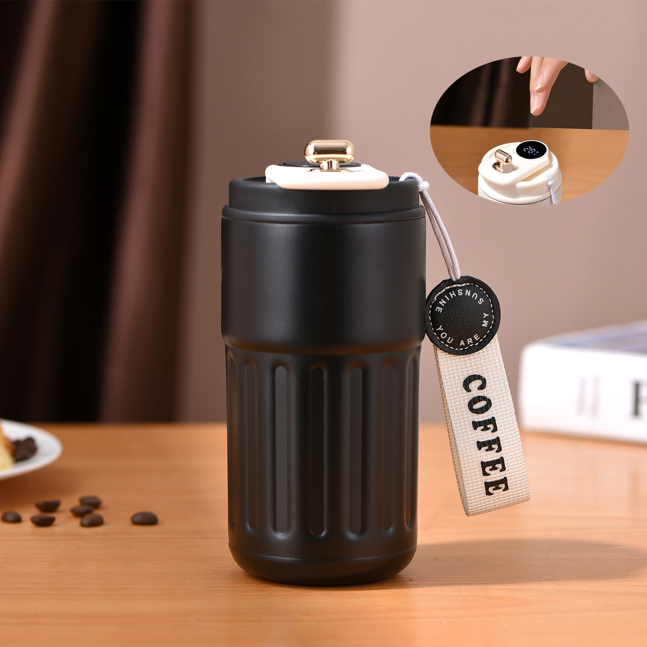 Wholesale Thermos Cup Stainless Steel Handle Rope Portable Hand Cup