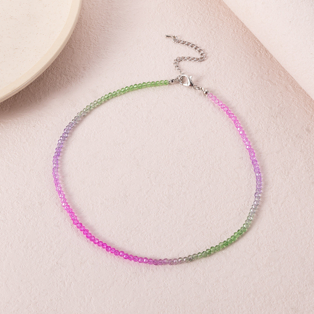 Wholesale Bohemian Short Handmade Creative Colorful Rice Bead Necklace Set