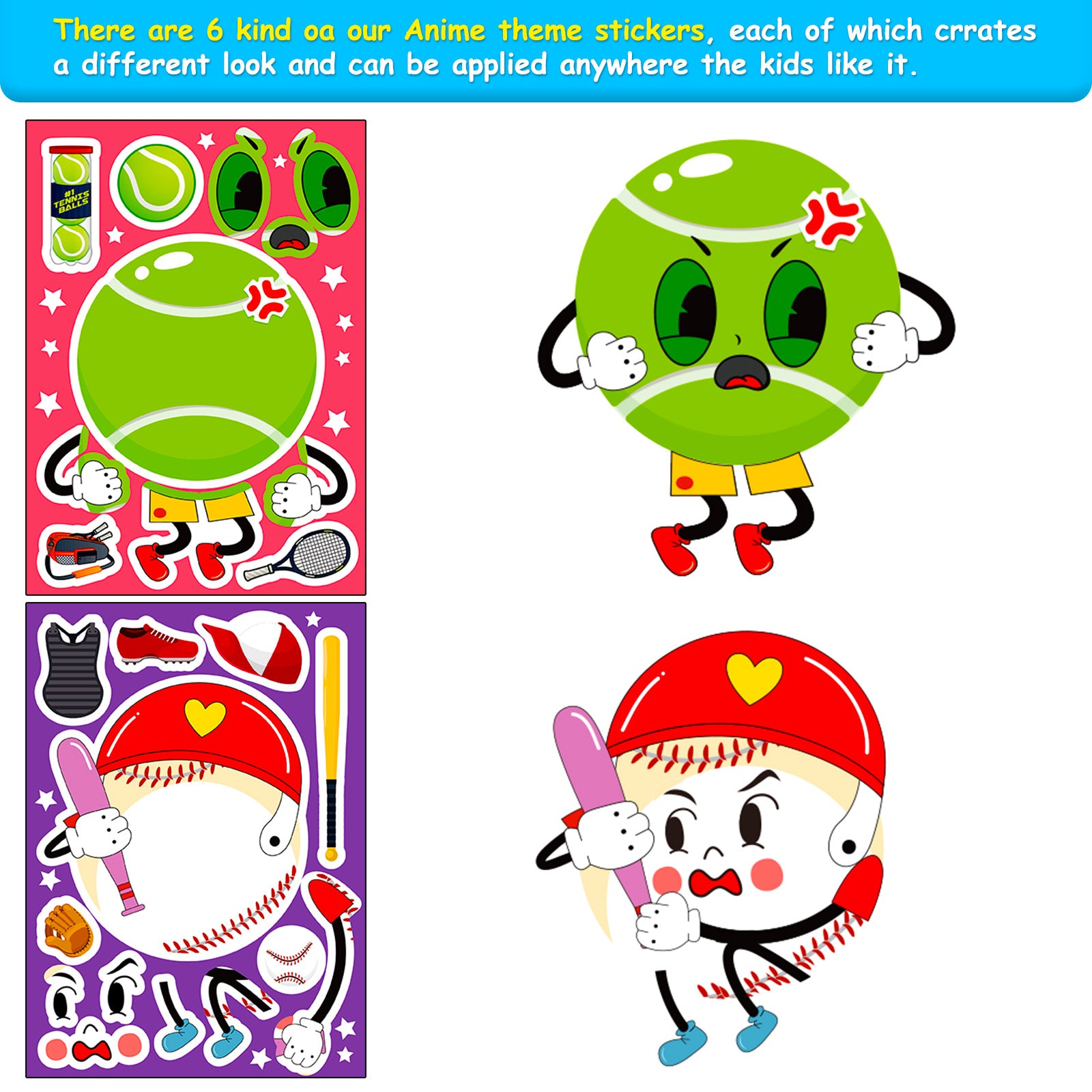Wholesale of Various Ball Games and Children's Puzzle Face Changing Stickers