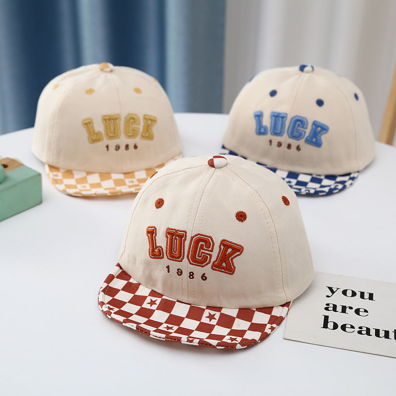 Wholesale Soft Brim Infant and Toddler Embroidered Plaid Letters Visor Baseball Cap
